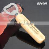 Custom Laser Engraved Names Wedding Souvenir Wooden Handle Stainless Steel Metal Beer Opener Wood thumbnail-1