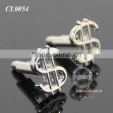 Hollow Out Dollar Sign Shaped Souvenir Zinc Alloy Metal Engrave Financial Cufflink For Mens Shirts thumbnail-1
