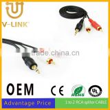 Universal hdmi male to 3 rca video audio av cable audio cable for car aux