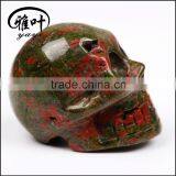 Wholesale 2inch Natural Unakite Stone Hand Carving Skull thumbnail-3