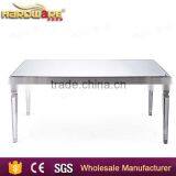 Elegent Appearance Wedding Glass Top Metal Banquet Table,glass Mirror Dining Table thumbnail-2