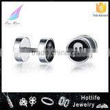 Men Collection Trend Round Screw Stainless Steel Skull Earrings thumbnail-1