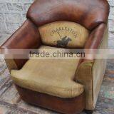 Furniture Jodhpurexports India , INDUSTRIAL ARMS CANVAS AND LEATHER SOFA