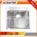 Pro CNC Welding Process Overmount Fancy Single Bowl Kitchen Sink thumbnail-1