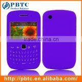 Set Screen Protector And Case , Purple Silicone Back Cover For Blackberry 8520 / 9300