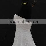 Real Factory Sample! Soft Tulle Drapping Belt With Beading Trim Scoop Neckline A-line Wedding Gown thumbnail-4