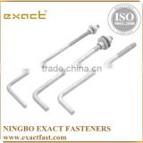 FACTORY SUPPLY HIGH QUALITY ZINC/HDG ASSEMBLED WITH WASHER AND NUT L BOLT/ M8 ANCHOR BOLT