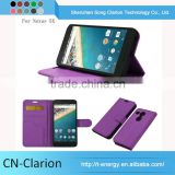 New Arrival Pu Flip Cell Phone Wallet Case For Nexus 5X Case