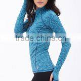 Great Performance Sportswear Wholesale Stretchable Fabric Ladies Running Plain Hoodie Jackets With Thumb Holes thumbnail-2