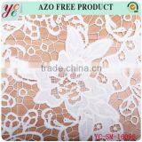 Pure White Bloom Pattern Hollow Woven Fabrics Embroidery Fabric for Wedding Dress thumbnail-2