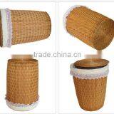 Natural Rattan Laundry Basket With Lining and Lid thumbnail-4