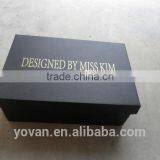100% Handmade OEM Cardboard Black UV Printing Shoes Packaging Box thumbnail-1