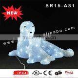 Acrylic Outdoor Lighted LED Sea Lion With Baby thumbnail-1