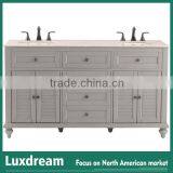 Grey 60" Double Cupc Sinks Bathroom Vanity Wholesale