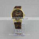 Cheap Top Sell Leather WOODEN Print Fashion Unisex Wrist Watches thumbnail-2
