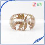 2016 Handmade Clear Canada Maple Leaf Resin Real Dried Flower Bangle thumbnail-2