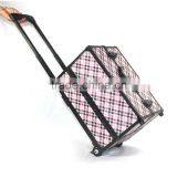 Pro 2 Wheel Rolling Aluminum Lockable Makeup Cosmetic Train Case thumbnail-2