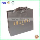 Matte Laminated paper gift bag with Hot Stamping logo and Cotton Rope