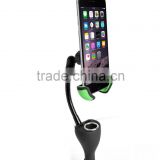 Universal Dual USB Ports Car Charger Phone Mount Holder With Cigarette Lighter Charger DC Port