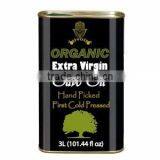 Premium Quality Organic Extra Virgin Olive Oil. Organic Olive Oil. 100% Extra Virgin Olive Oil. 1st Cold Press. 3 L Metallic Tin thumbnail-1