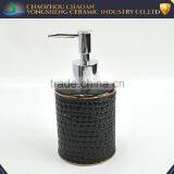 Promotional Golden Edge Ceramic Bathroom Sets Black China Manufacturer thumbnail-4