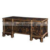 Retro Home Office Furniture, Exquisite Hand Painting Executive Desk With Chair, Classical Wood Carved Writing Table/Showcase thumbnail-4