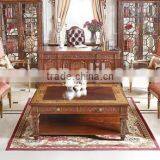 Deluxe Solid Wood Carved Living Room Furniture Set, Luxury Design Golden Sofa Chair thumbnail-2
