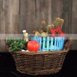 2016 New Creative Hanging Wicker Basket Handmade Crafts Wicker Flower Pot thumbnail-1