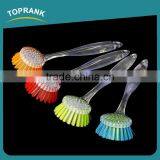 Toprank Round Head Clear Handle Plastic Dish Brush Dish Scrub Brush Kitchen Wash Dish Brush thumbnail-1
