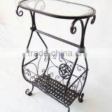 Metal Storage Coffee Table Gramercy Scroll Design Bathroom Glass Table thumbnail-3