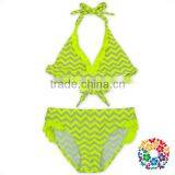 Women Blue Stripe Halter Swimsuit Beachwear Custom Bikini Swimwear thumbnail-4