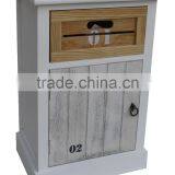 Heze Vintage Rustic Furniture Wood With Willow Basket thumbnail-6