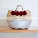 Deep Red Pompom Panier Boule, Panier Basket