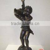 Little Male Angel Statue With Fish Sculpture thumbnail-1