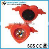 Angel Wings Design Silicone Cover Stocks Free Sample Waterproof Anti-broken Silent Table Alarm Clock