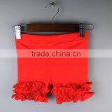 Red Ruffle Shorts Pants Summer Short Leggings Knee Length Icing Ruffle Pants Icing Shorties Girl Summer Shorts thumbnail-2