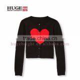 Heart Graphic At Center Front Fashion Sweater Cardigan thumbnail-1