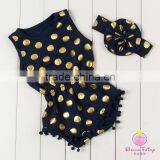 Wholesale Baby Clothes Set Romper Newborn Custom Onesie With Headband thumbnail-4