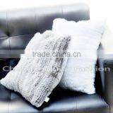 CX-D-79 Cushion Covers Real Rabbit Fur Decorative Pillow Drop Ship Paypal thumbnail-5