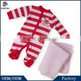 2015 Winter Baby Onesie, Red Strips Baby Romper,Christmas New Born Organic Cotton Baby Clothes thumbnail-1