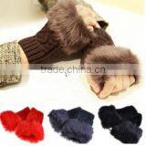 2014 New Women Winter Gloves Warm Unisex Fur Gloves Knitted Fingerless Gloves 19203 thumbnail-1