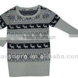 Women's Jacquard Sweater With Cut Dear(12gg) thumbnail-1