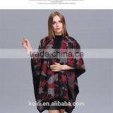 Oversized Sweater Cardigan Camouflage Palermo Runway Catwalk Street Snap Knitted Cardigan Plaid Cape Poncho Shawl Women Lady thumbnail-4