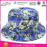 2015 New Style Design Your Own Cheap Custom Bucket Hat Made Two-sides Floral Print Bucket Hat