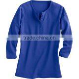 Latest Fashion Women O-neck Solid Color 3/4 Sleeve Shirts thumbnail-5