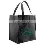 Econo Grocery Tote Bag - Features 18" Double-stitched Reinforced Handles, Black Plastic Bottom Insert and Comes With Your Logo. thumbnail-2