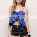 Crop Tops Spaghetti Strap Ladies Crop Top 2014 Sexy Front Tie TankTop for Women thumbnail-2