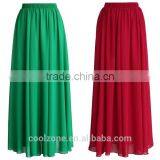 Women Wholesale Elastic Wasitband Long Skirt Fashion Chiffon Maxi Skirt 2016 thumbnail-2