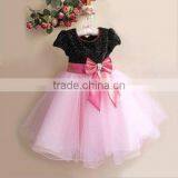 Com OEM Service Satin Beaded Flower Girl Dress thumbnail-3