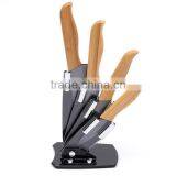 2017 New High Quality Bamboo Handle Ceramic Knife Blade Black Suit Exquisite Kitchen Knife With Holder thumbnail-1